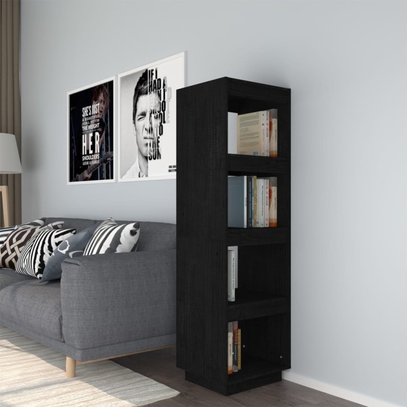 Estante/divisória 40x35x135 cm pinho maciço preto-Estantes para livros-Home Retail