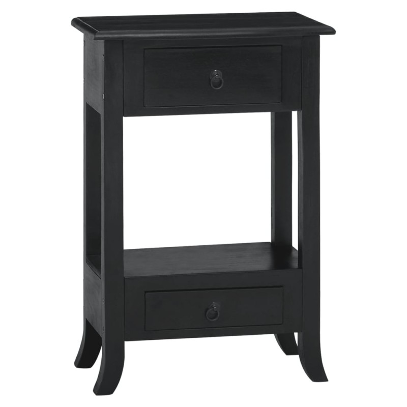 Mesa consola c/ gavetas 50x30x75 cm madeira mogno maciça preto-Mesas de apoio-Home Retail