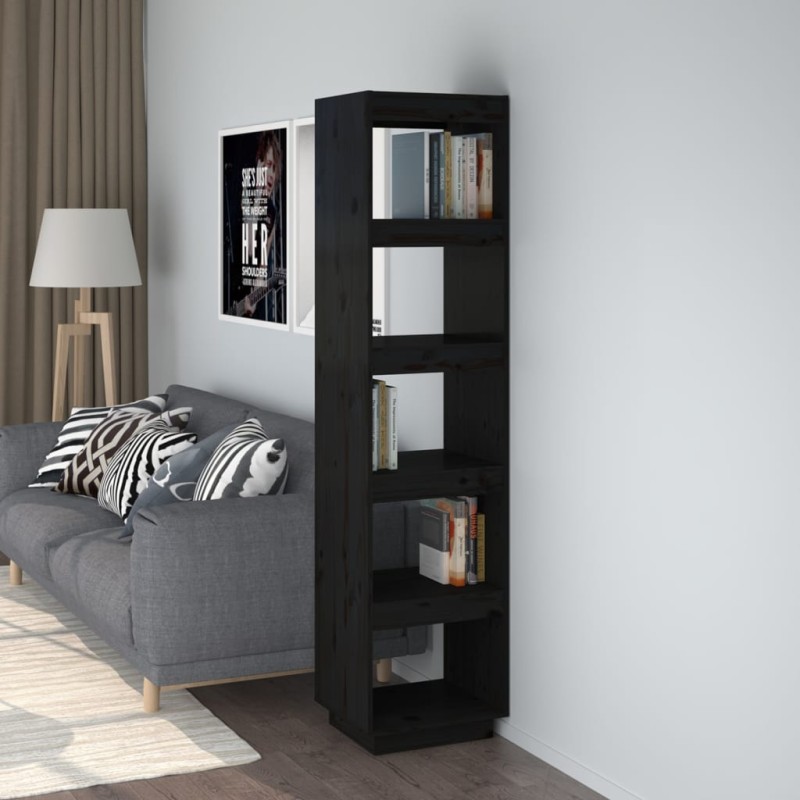 Estante/divisória 40x35x167 cm pinho maciço preto-Estantes para livros-Home Retail