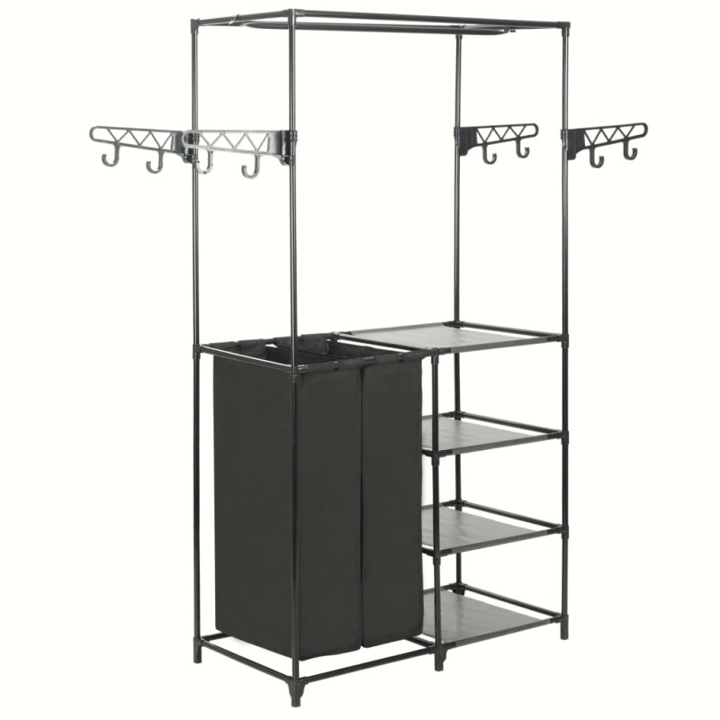 Suporte para roupas aço e tecido não tecido 87x44x158 cm preto-Cabides para vestidos-Home Retail