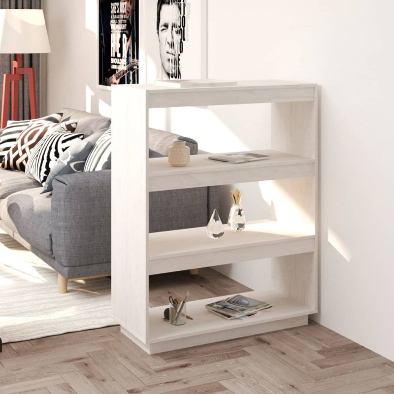 Estante/divisória 80x35x103 cm pinho maciço branco-Estantes para livros-Home Retail