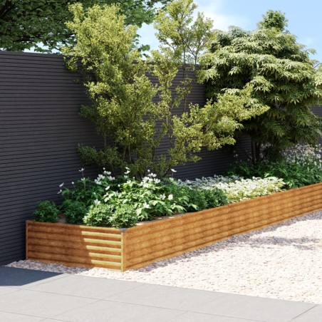 Canteiro elevado de jardim 770x100x36 cm aço corten