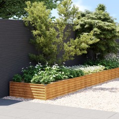 Canteiro elevado de jardim 960x100x36 cm aço corten