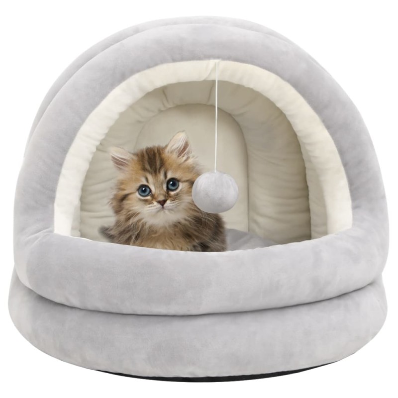 Cama para gatos 50x50x45 cm cinzento e creme-Ninhos para gatos-Home Retail