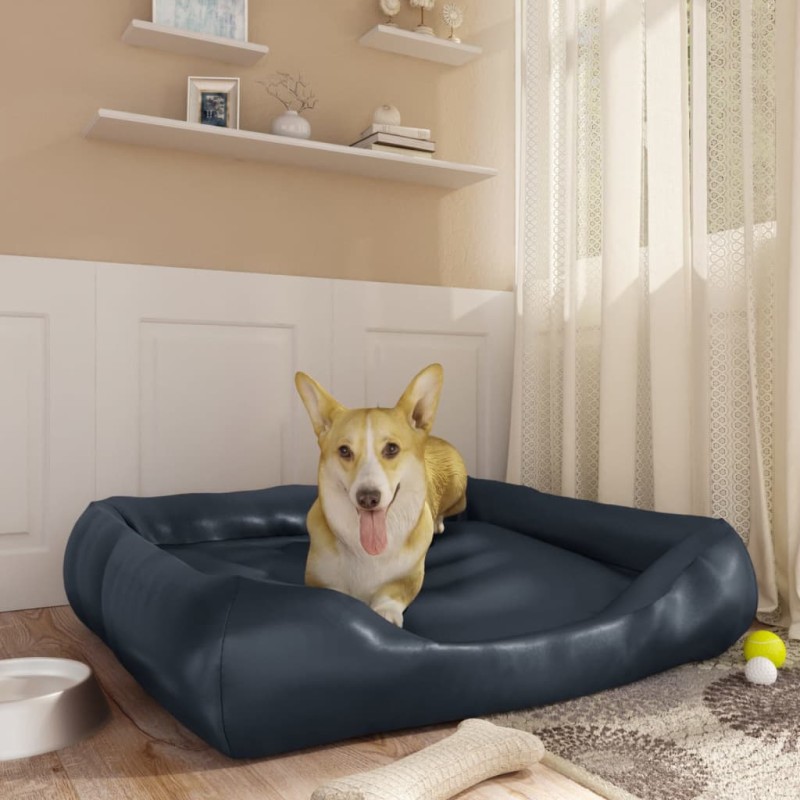 Cama para cães 80x68x23 cm couro artificial azul-escuro-Ninhos para cães-Home Retail