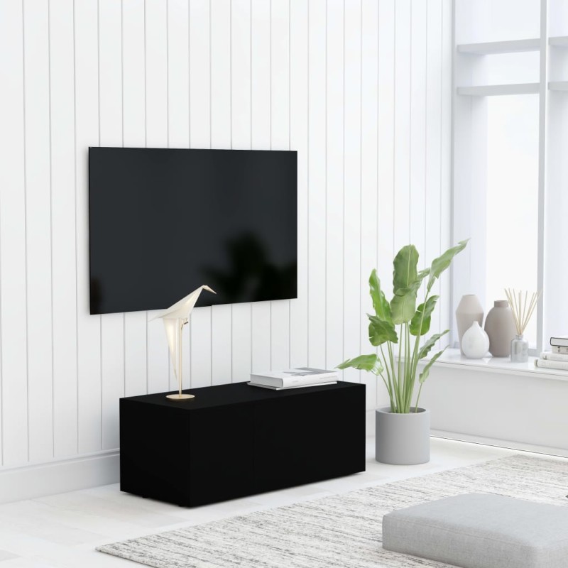 Móvel de TV 80x34x30 cm derivados de madeira preto-Móveis de TV-Home Retail