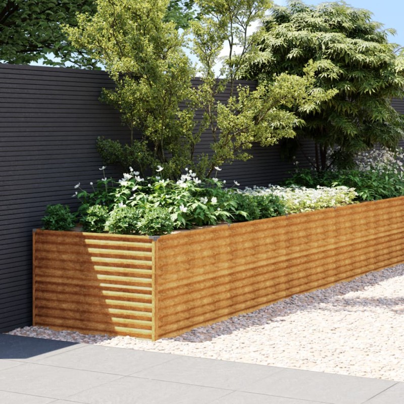 Canteiro elevado de jardim 961x100x69 cm aço corten-Vasos e floreiras-Home Retail