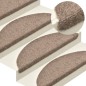 Tapetes de escada autoadesivos 5 pcs 65x21x4 cm agulhado creme