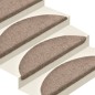 Tapetes de escada autoadesivos 5 pcs 65x21x4 cm agulhado creme