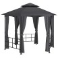 Gazebo com paredes laterais 3,1x2,7 m antracite