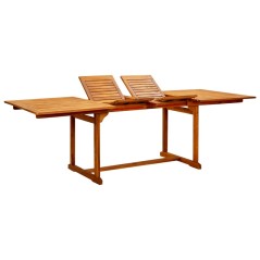 Mesa de jantar p/ jardim (160-240)x100x75 cm acácia maciça