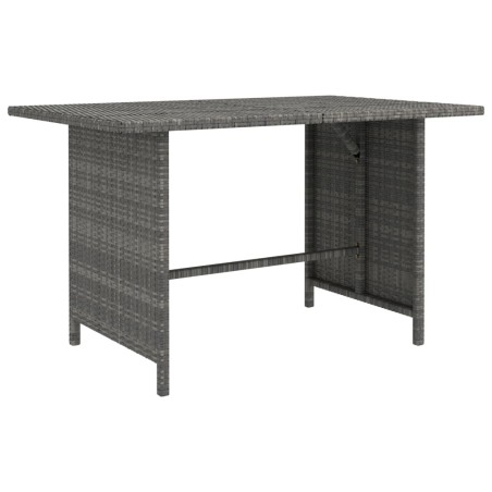 Mesa de jantar para jardim 110x70x65 cm vime PE cinzento