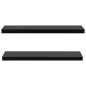 Prateleiras de parede suspensas 2 pcs 120x20x3,8 cm preto