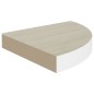 Prateleiras canto parede 4 pcs 35x35x3,8 cm MDF carvalho/branco