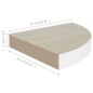 Prateleiras canto parede 4 pcs 35x35x3,8 cm MDF carvalho/branco