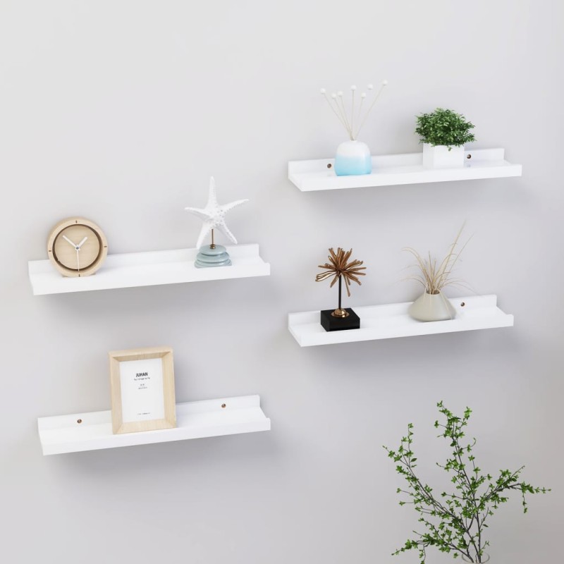 Prateleiras de parede 4 pcs 40x9x3 cm branco-Prateleiras-Home Retail