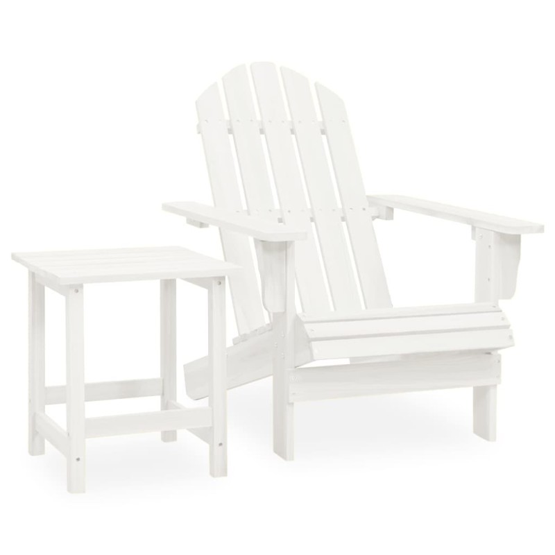 Cadeira de jardim Adirondack com mesa madeira de abeto branco-Conjuntos de jardim-Home Retail