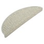 Tapetes escada adesivos aspeto sisal 15 pcs 65x21x4 cm cinzento