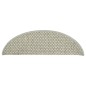 Tapetes escada adesivos aspeto sisal 15 pcs 65x21x4 cm cinzento