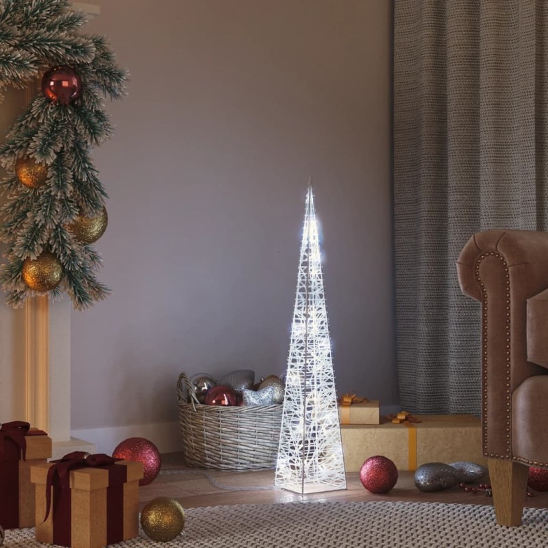 Cone de iluminação decorativo c/ LEDs acrílico 60cm branco frio-Luzes de Natal-Home Retail