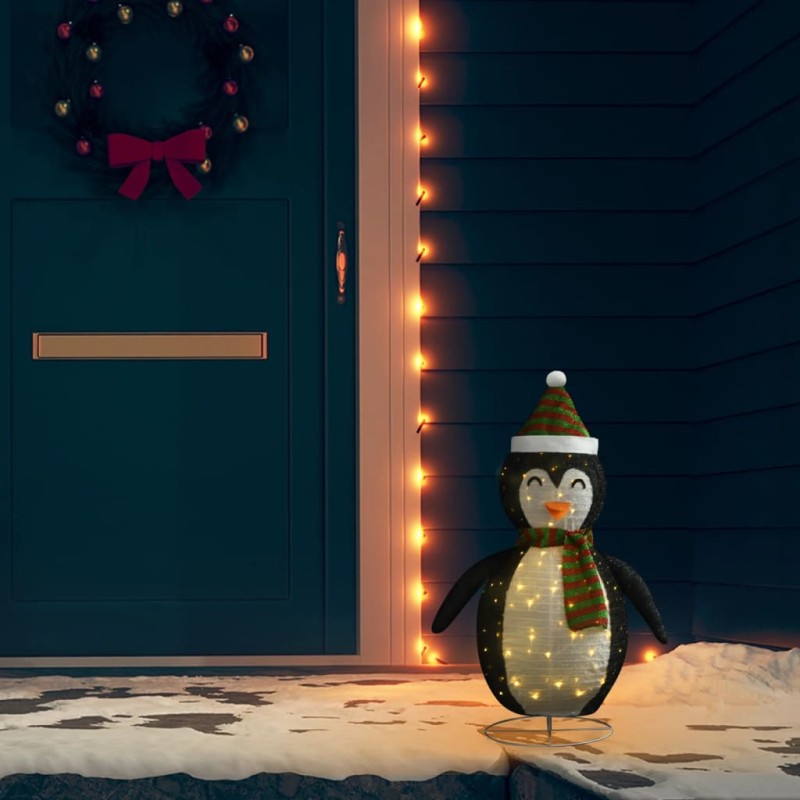 Pinguim de Natal decorativo com luz LED tecido de luxo 60 cm-Luzes de Natal-Home Retail