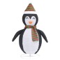 Pinguim de Natal decorativo com luz LED tecido de luxo 60 cm