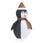 Pinguim de Natal decorativo com luz LED tecido de luxo 60 cm