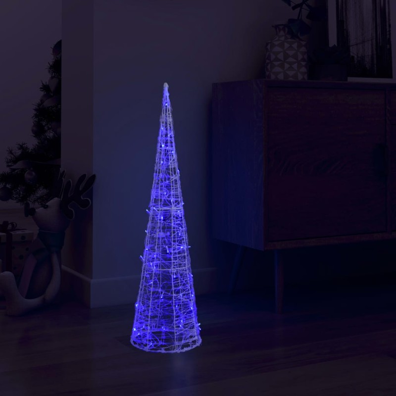 Pirâmide de iluminação decorativa com LEDs acrílico 90 cm azul-Luzes de Natal-Home Retail