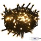 Conj. de bolas de natal 120pcs + pico e 300 LEDs dourado/bronze