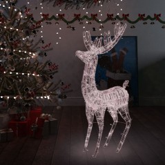 Rena de Natal XXL 250 luzes LED branco quente 180 cm acrílico