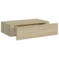 Prateleiras de parede c/ gavetas 2pcs MDF 40x23,5x10cm carvalho