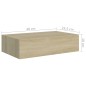 Prateleiras de parede c/ gavetas 2pcs MDF 40x23,5x10cm carvalho