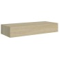 Prateleiras parede c/ gavetas 2 pcs MDF 60x23,5x10 cm carvalho