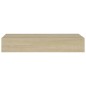 Prateleiras parede c/ gavetas 2 pcs MDF 60x23,5x10 cm carvalho