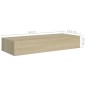 Prateleiras parede c/ gavetas 2 pcs MDF 60x23,5x10 cm carvalho