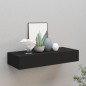 Prateleira de parede com gaveta MDF 60x23,5x10 cm preto