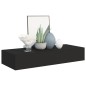 Prateleira de parede com gaveta MDF 60x23,5x10 cm preto