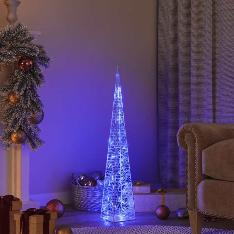 Cone de iluminação decorativo c/ LEDs azuis acrílico 90 cm-Luzes de Natal-Home Retail