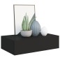 Prateleira de parede com gaveta MDF 40x23,5x10 cm preto