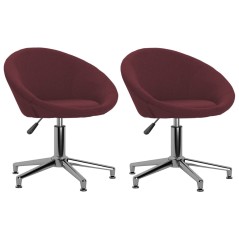 Cadeiras de jantar giratórias 2 pcs tecido roxo