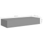 Prateleiras de parede c/ gavetas 2pcs MDF 60x23,5x10cm cinzento