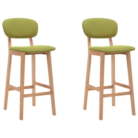 Bancos de bar 2 pcs tecido verde