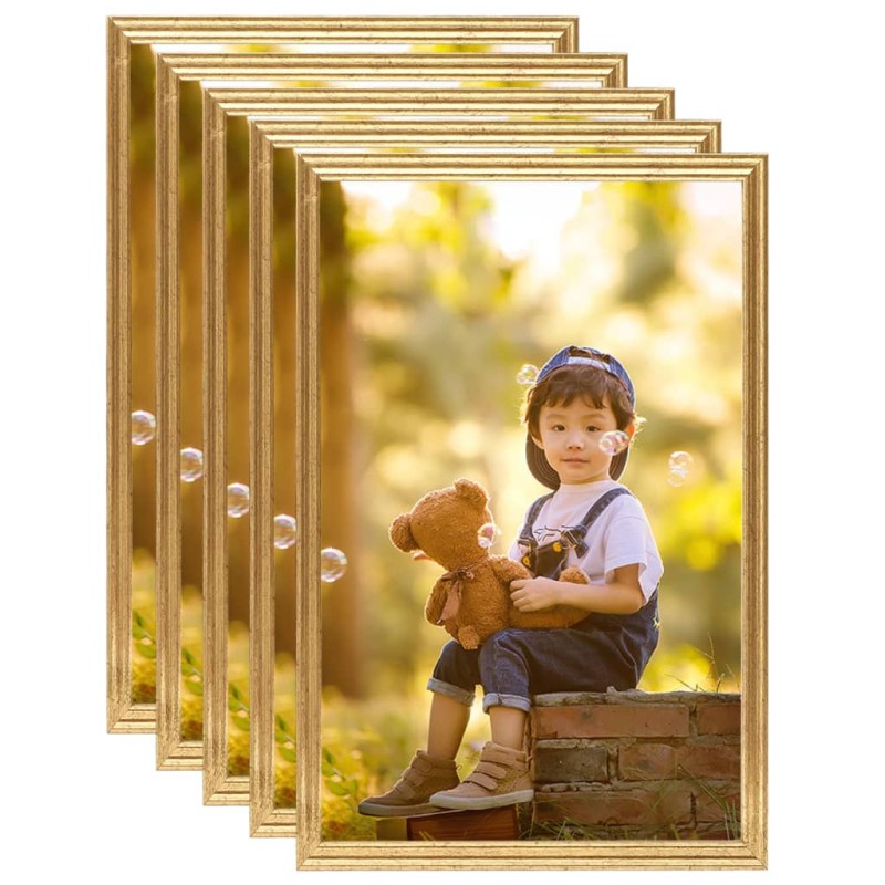 Molduras para parede ou mesa 5 pcs 59,4x84 cm MDF dourado-Porta-retratos-Home Retail