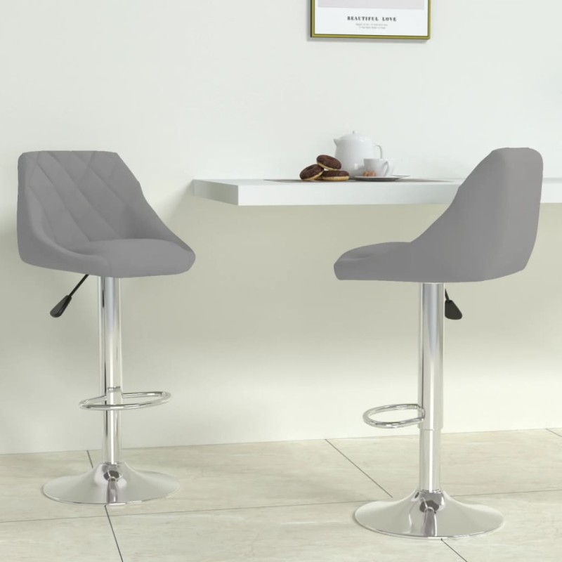 Bancos de bar 2 pcs veludo cinzento-claro-Bancos de bar-Home Retail