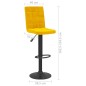 Bancos de bar 2 pcs veludo amarelo mostarda