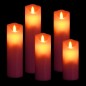 5 pcs conjunto de velas LED c/ controlo remoto branco quente