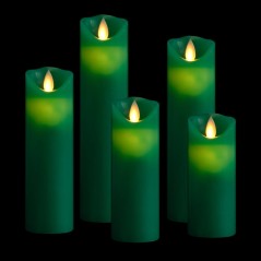 5 pcs conjunto de velas LED c/ controlo remoto branco quente