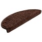 Tapetes de escada 15 pcs 65x21x4 cm castanho