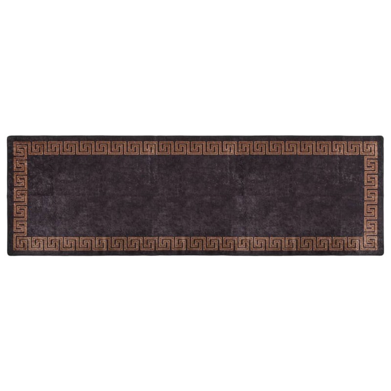 Tapete lavável antiderrapante 80x300 cm preto e dourado-Tapetes-Home Retail