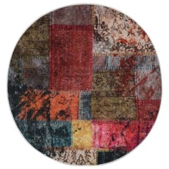 Tapete lavável antiderrapante φ120 cm patchwork multicor